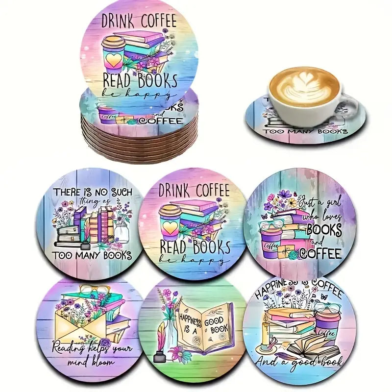 Wooden Coasters for Book Lovers