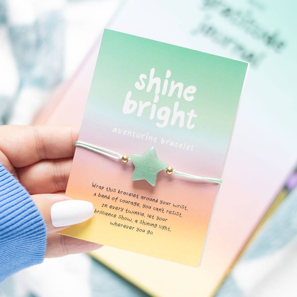 Shine Bright Aventurine Crystal Star Bracelet - Tiodhlac Studio