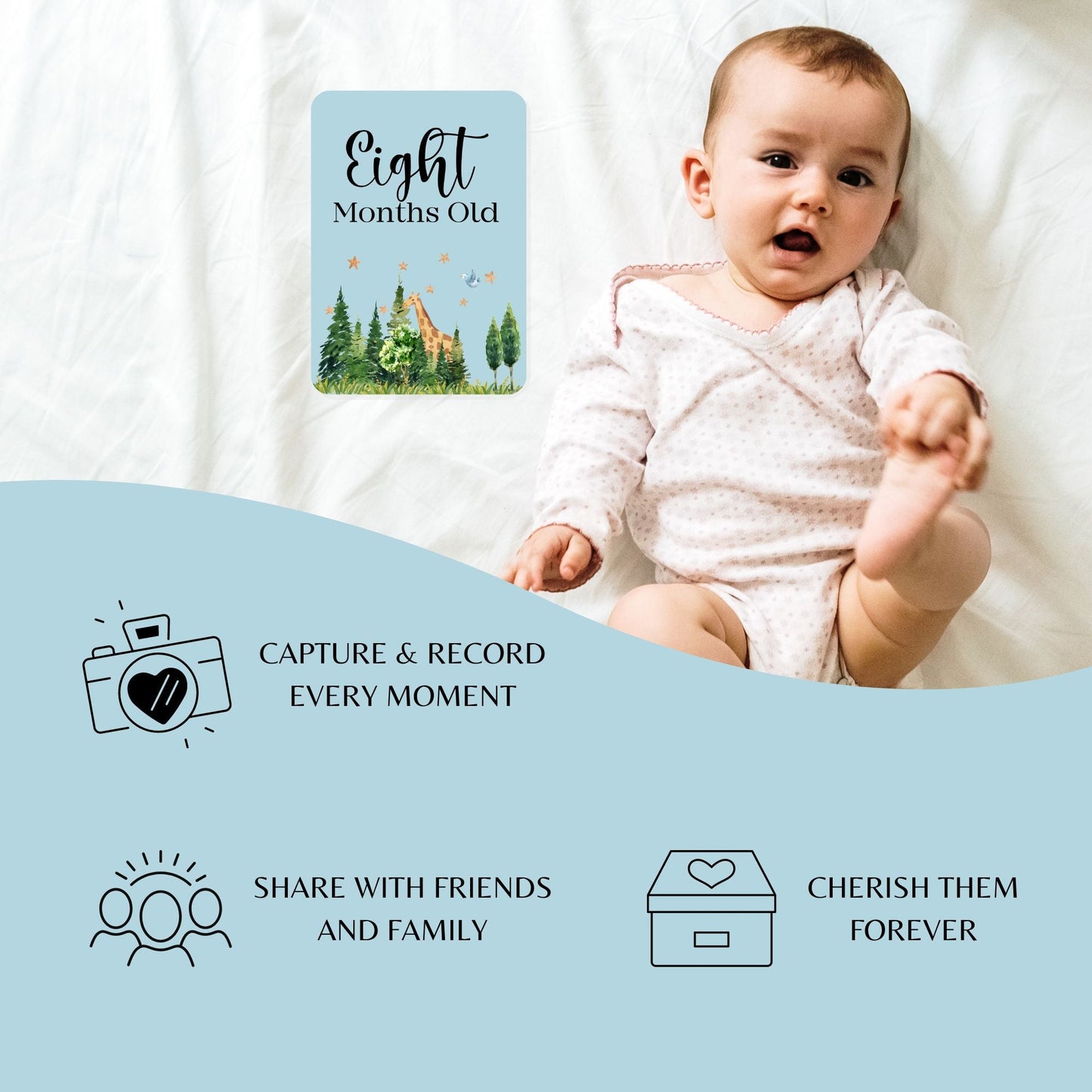 40 Baby Milestone Cards - First Year Memories