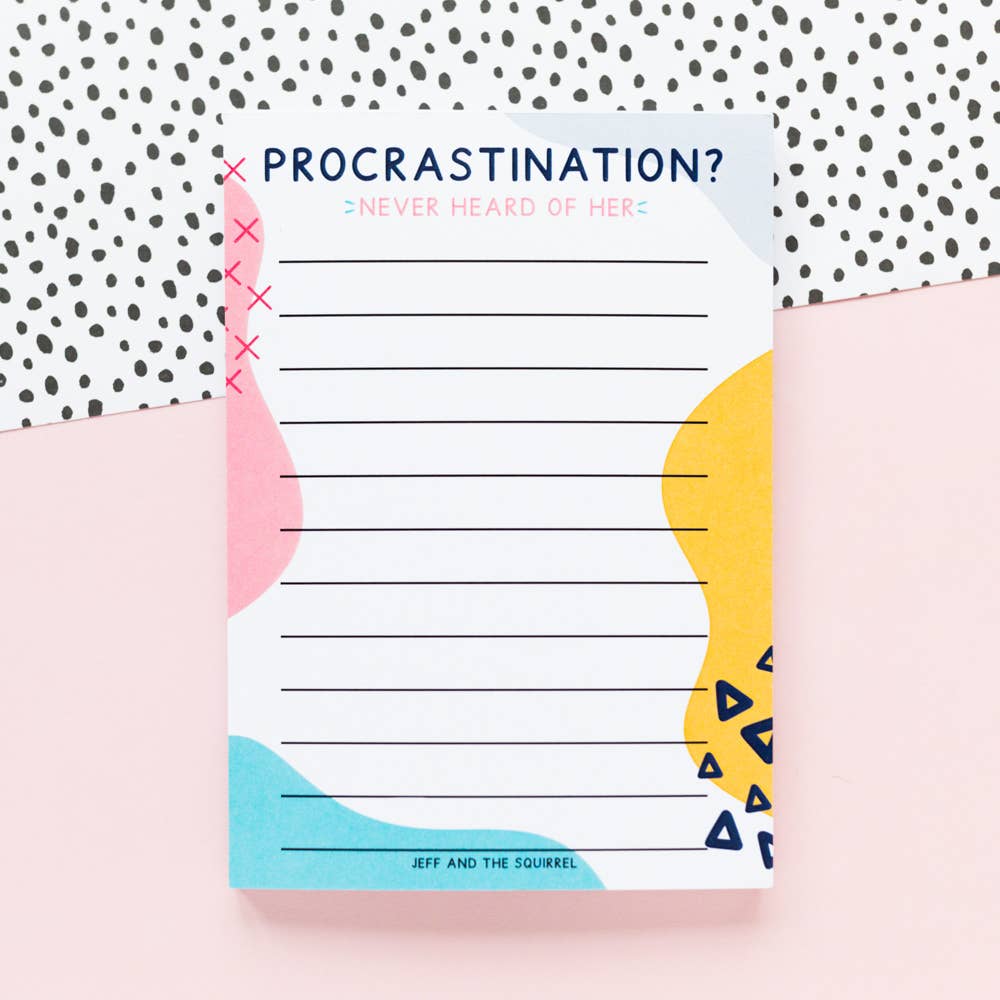 Procrastination Lined A6 Notepad | Recycled Stationery - Tiodhlac Studio