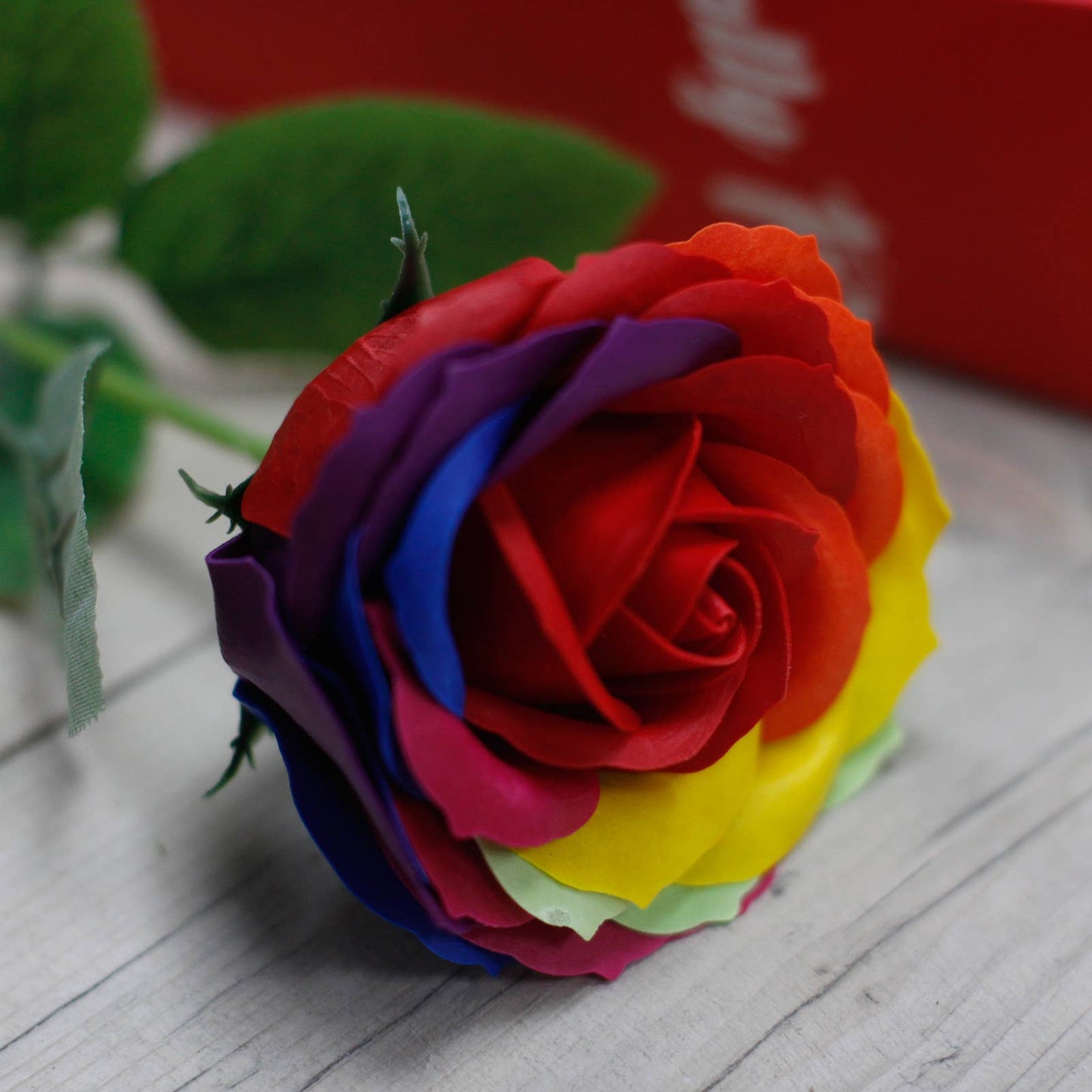 Rainbow Rose Soap Flower