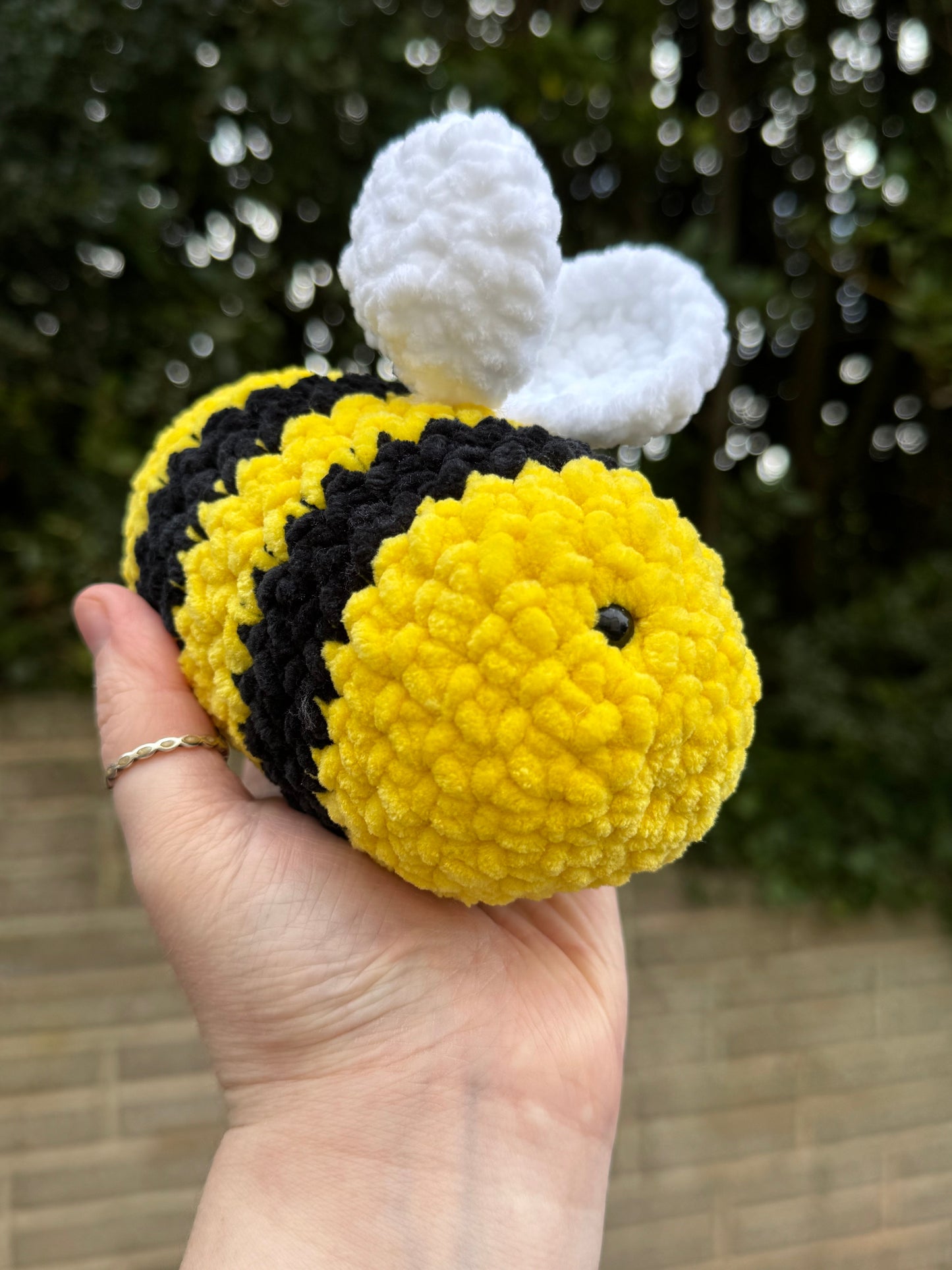 Beatrice The Bee -Crochet Bumblebee Plush – Chunky Handmade Bee Plushie Gift