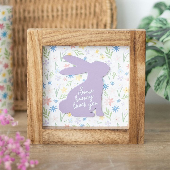 Some Bunny Loves You Wooden Frame Sign - Tiodhlac Studio