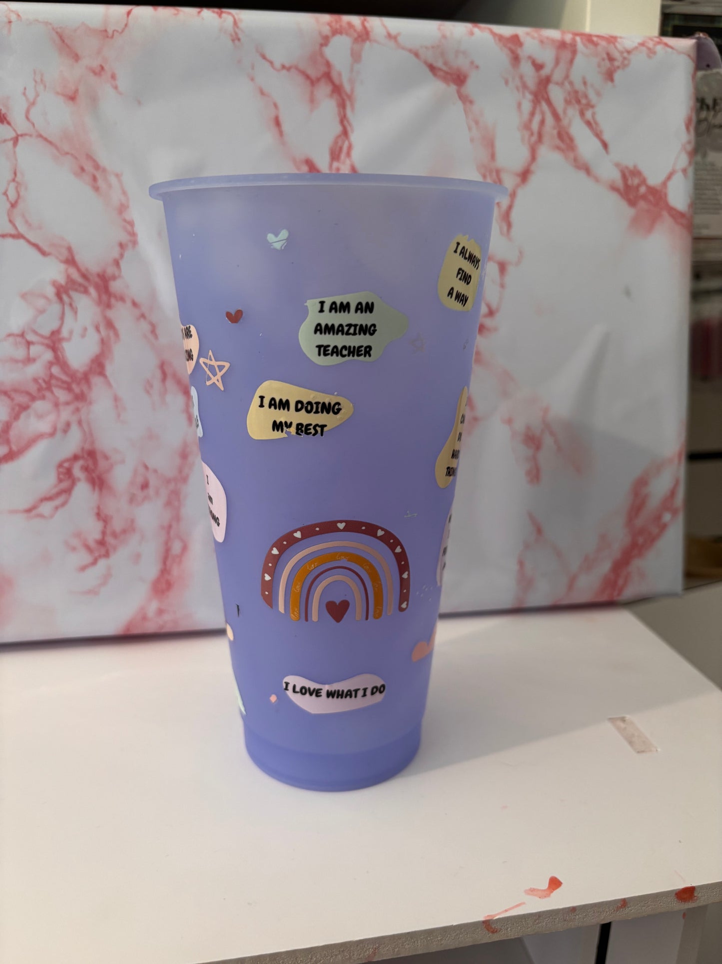 Cold Cup with Teacher Affirmations Decal
