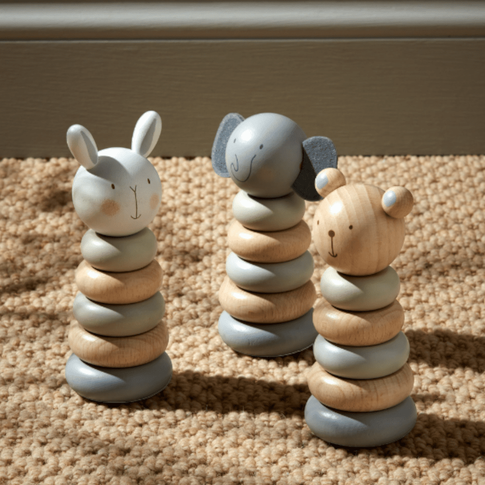 BAMBINO BY JULIANA® Wooden Stacking Game - Bear, Elephant, Rabbit