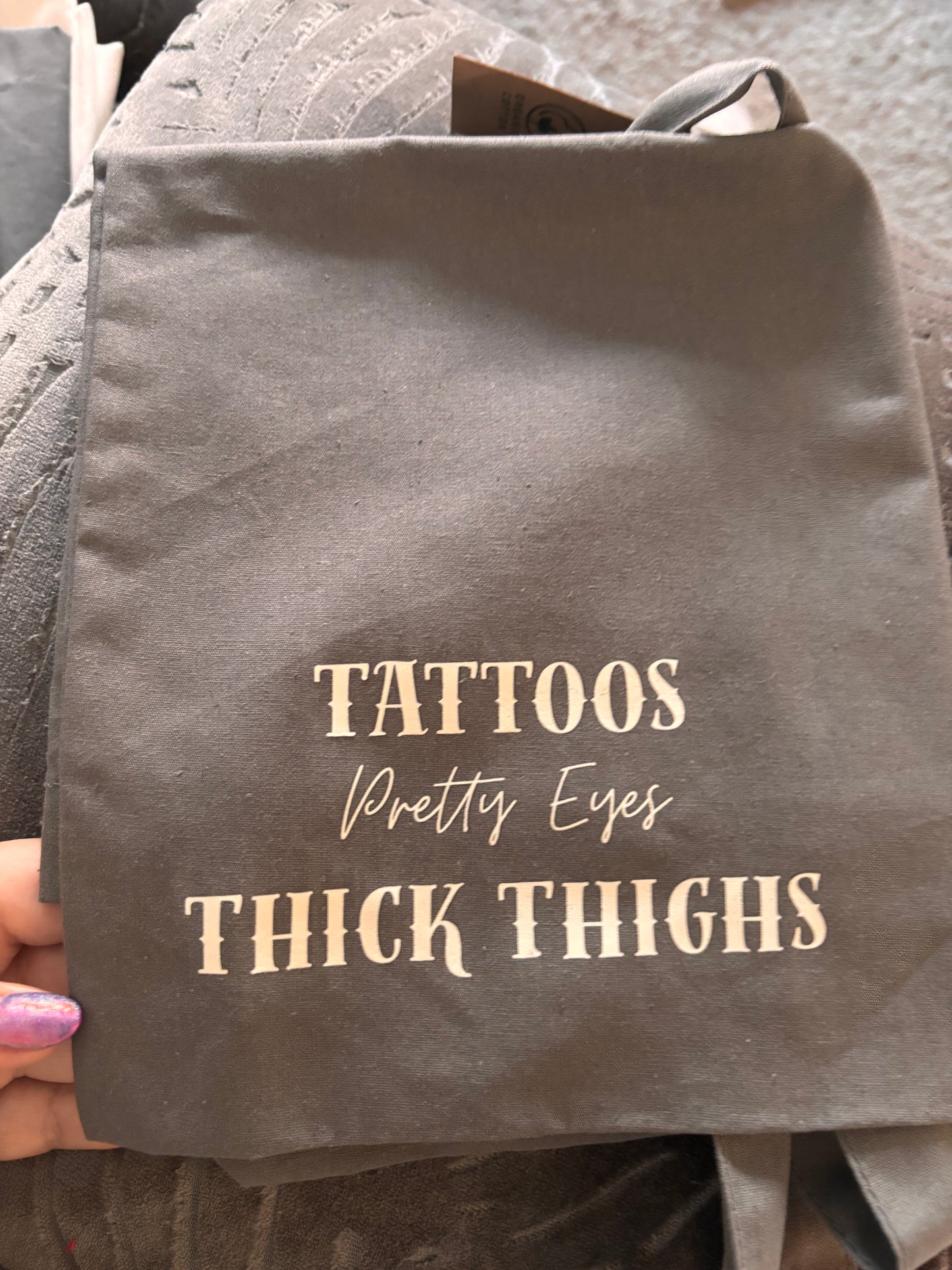 Tattoos Pretty Eyes Thick Thighs Tote Bag