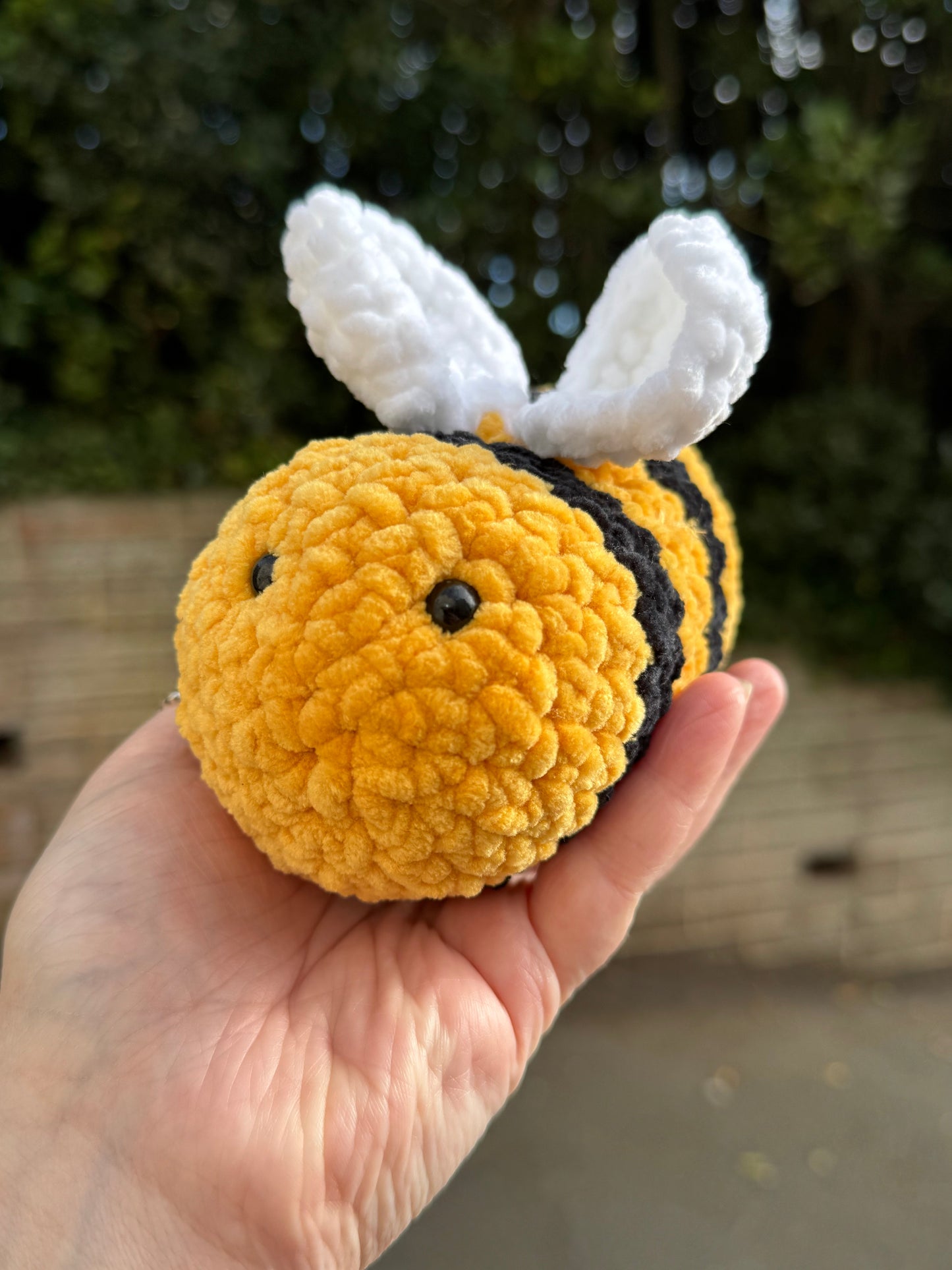 Beatrice The Bee -Crochet Bumblebee Plush – Chunky Handmade Bee Plushie Gift
