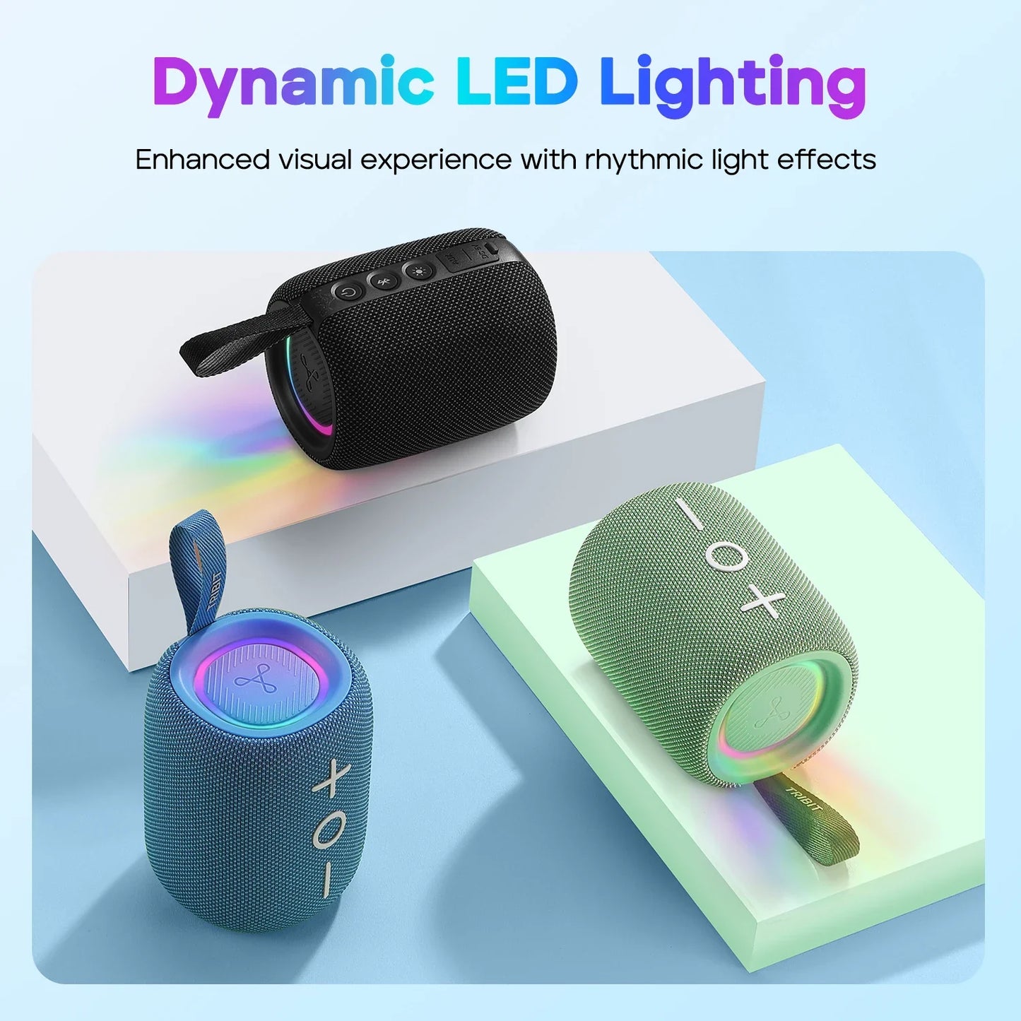 StormBox Mini 12W Bluetooth Speaker with 360° Sound, LED Lights