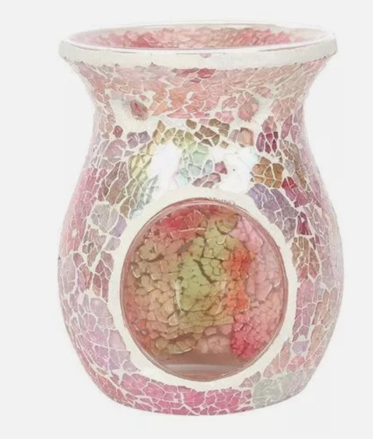 Large Pink Iridescent Crackle Wax Melt & Oil Burner
