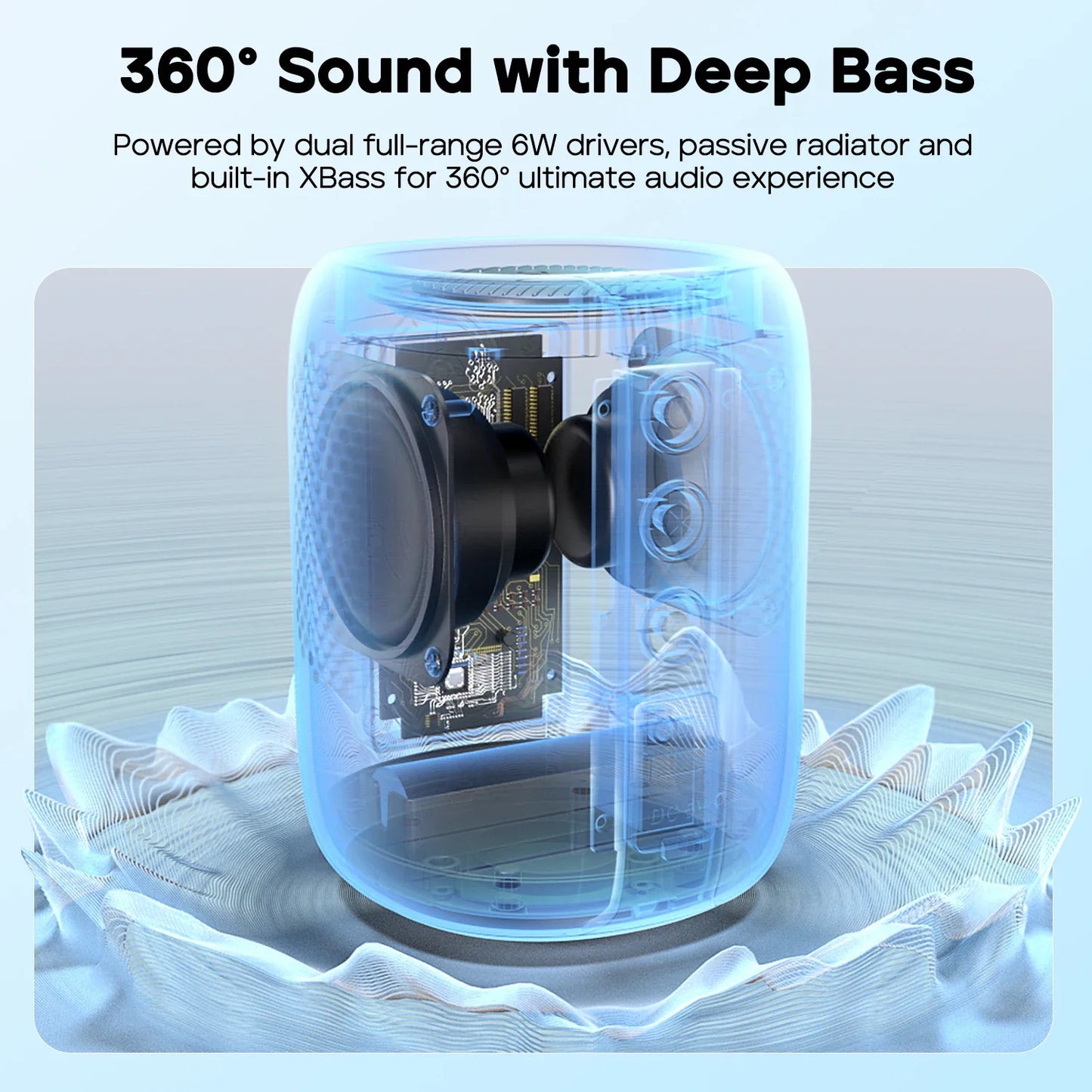 StormBox Mini 12W Bluetooth Speaker with 360° Sound, LED Lights