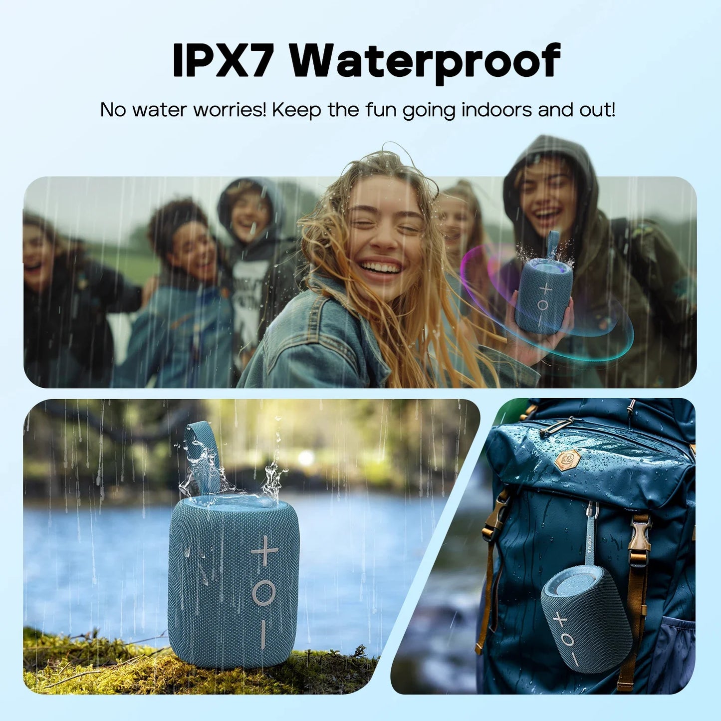 StormBox Mini 12W Bluetooth Speaker with 360° Sound, LED Lights