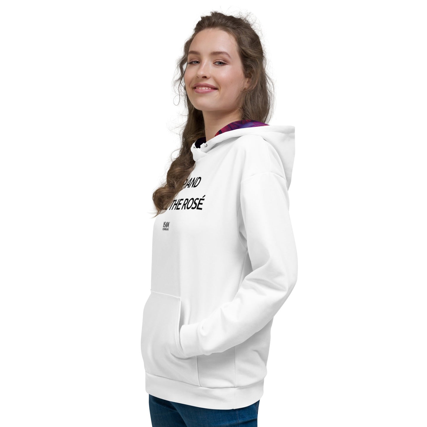 Stop And Smell The Rosé - Womens White Hoodie