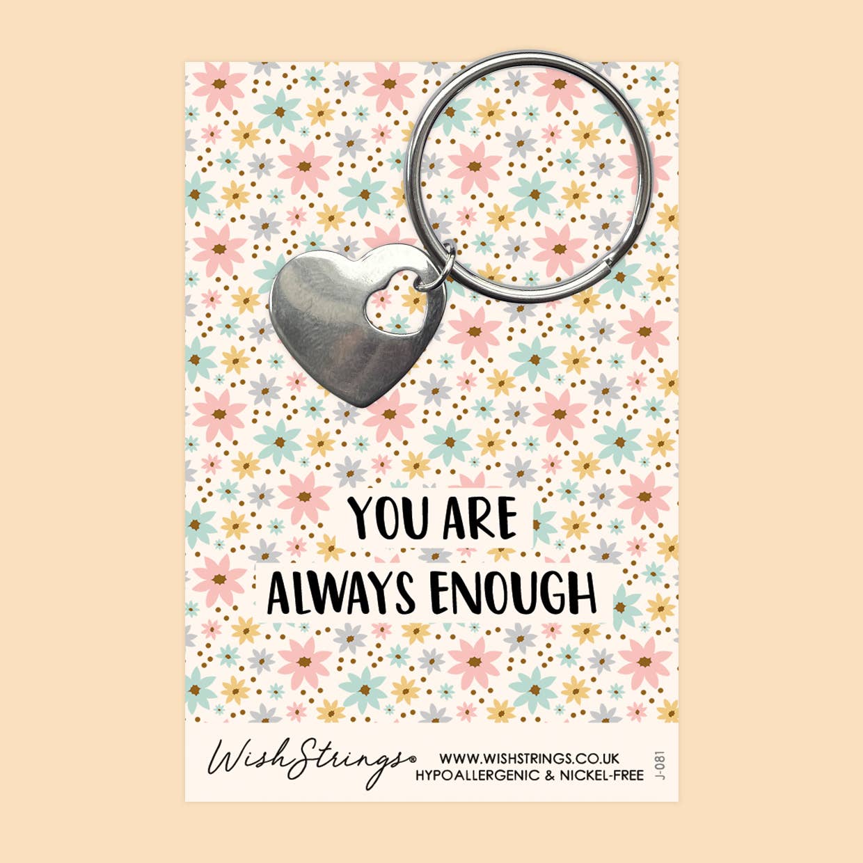 Always Enough - Heart Keyring on Keepsake Gift Card