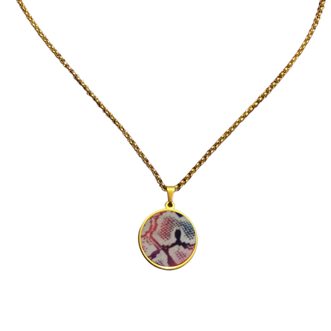 Long Cork Disc Necklace