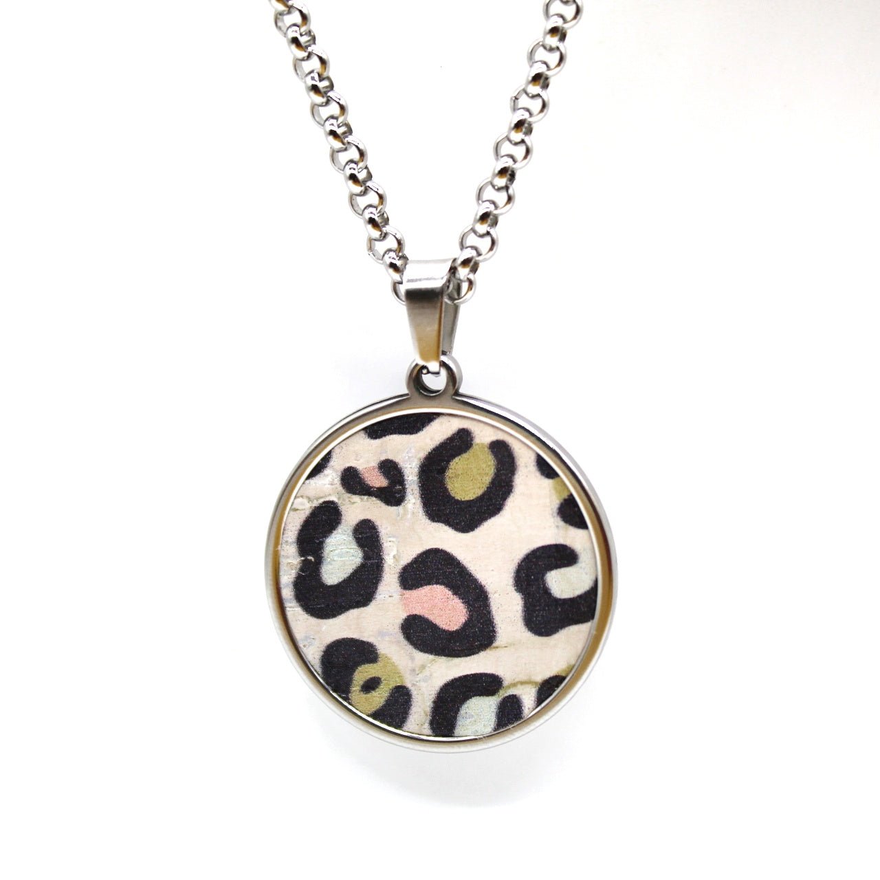 Long Cork Disc Necklace