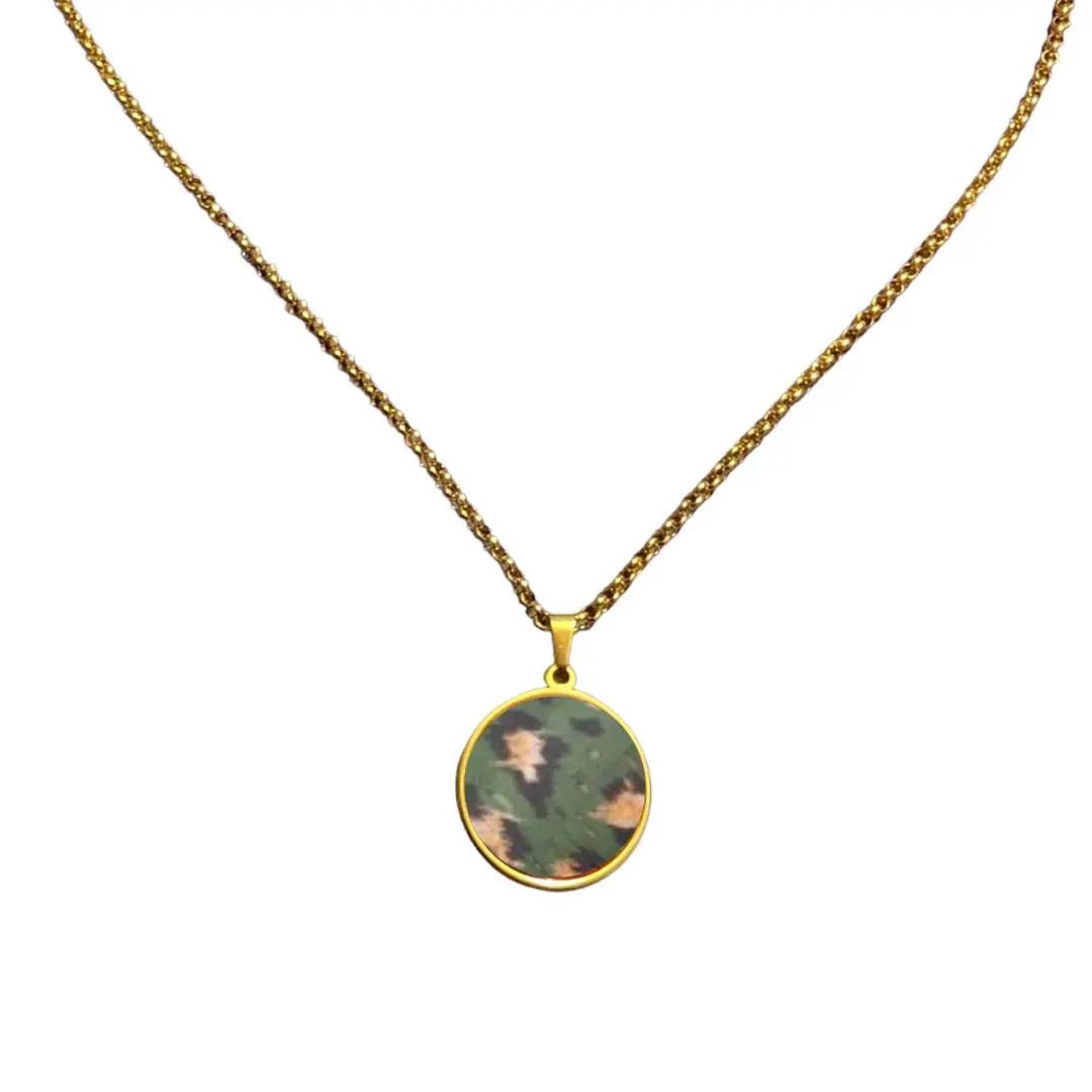 Long Cork Disc Necklace