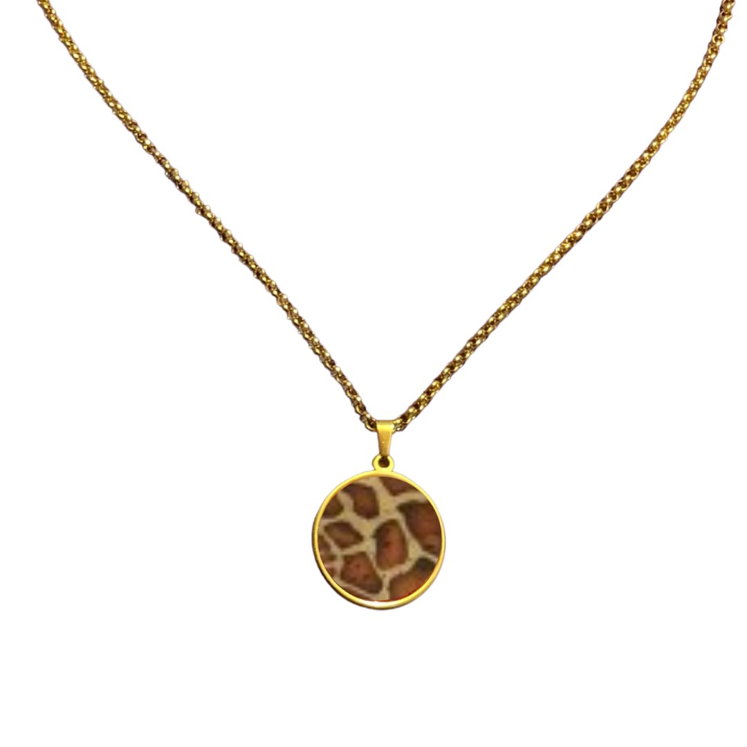 Long Cork Disc Necklace
