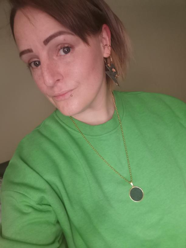 Long Cork Disc Necklace