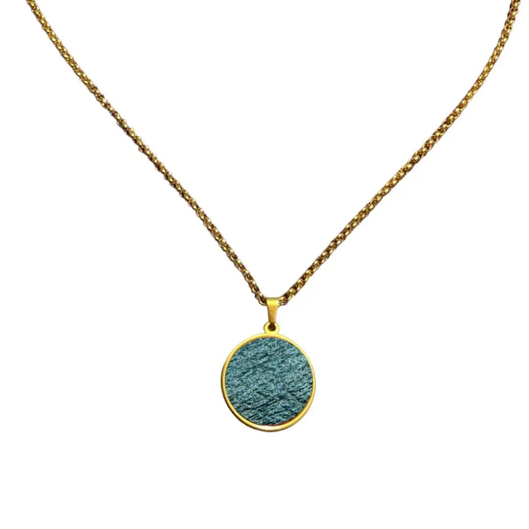 Long Cork Disc Necklace