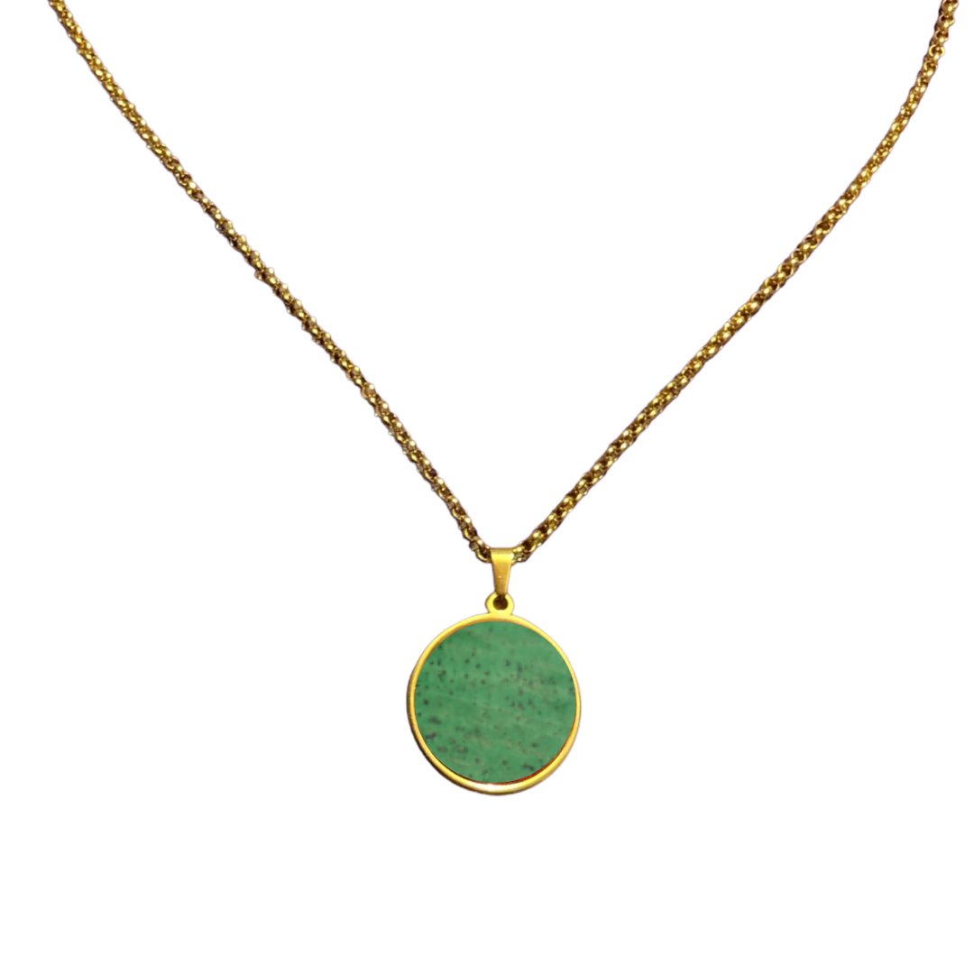 Long Cork Disc Necklace