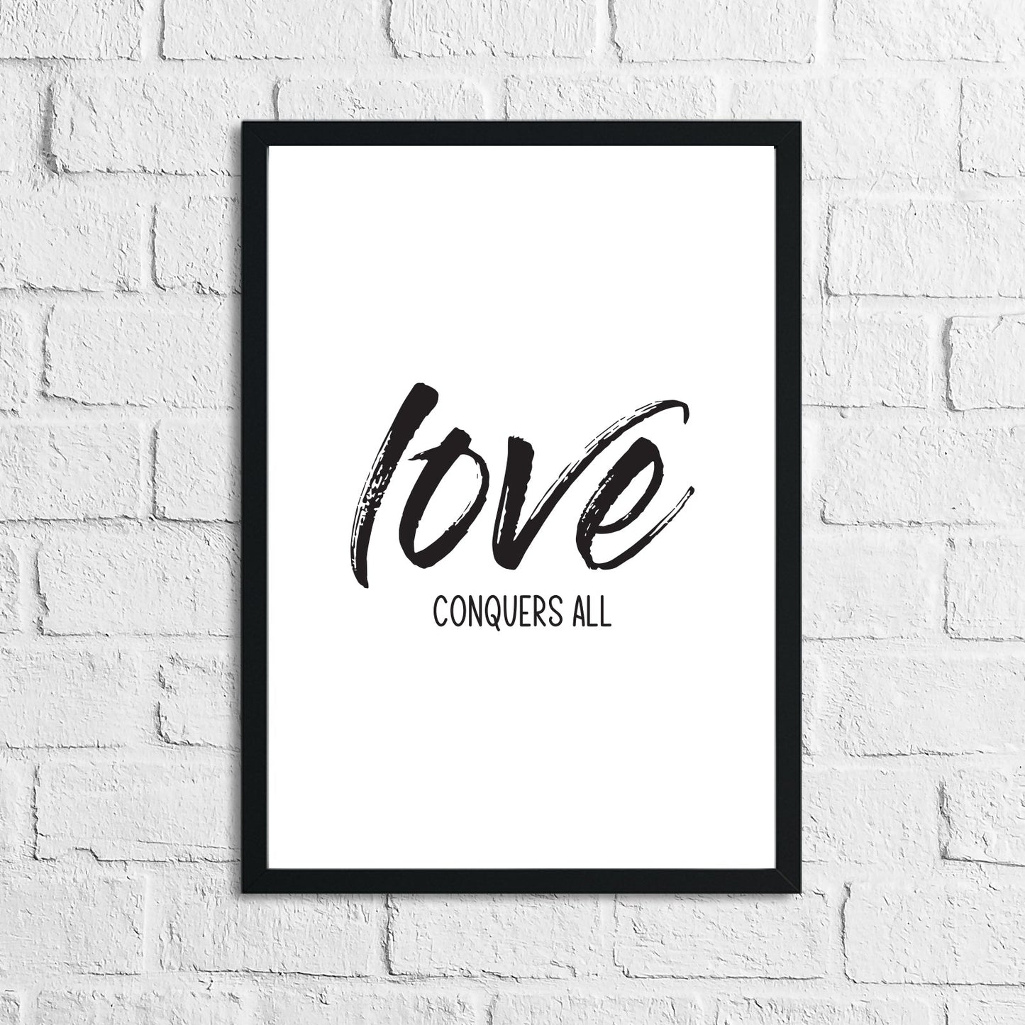 Love Conquers All Brush Wall Decor Bedroom Print-0