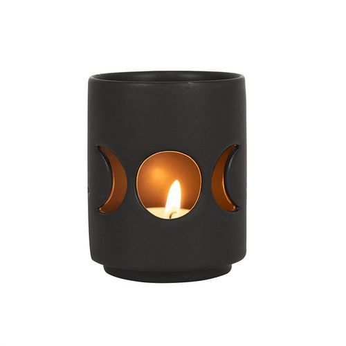 Small Black Triple Moon Cut Out Tealight Holder - Tiodhlac Studio