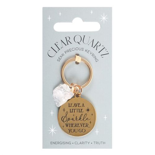 Leave a Little Sparkle Clear Quartz Crystal Keyring - Tiodhlac Studio