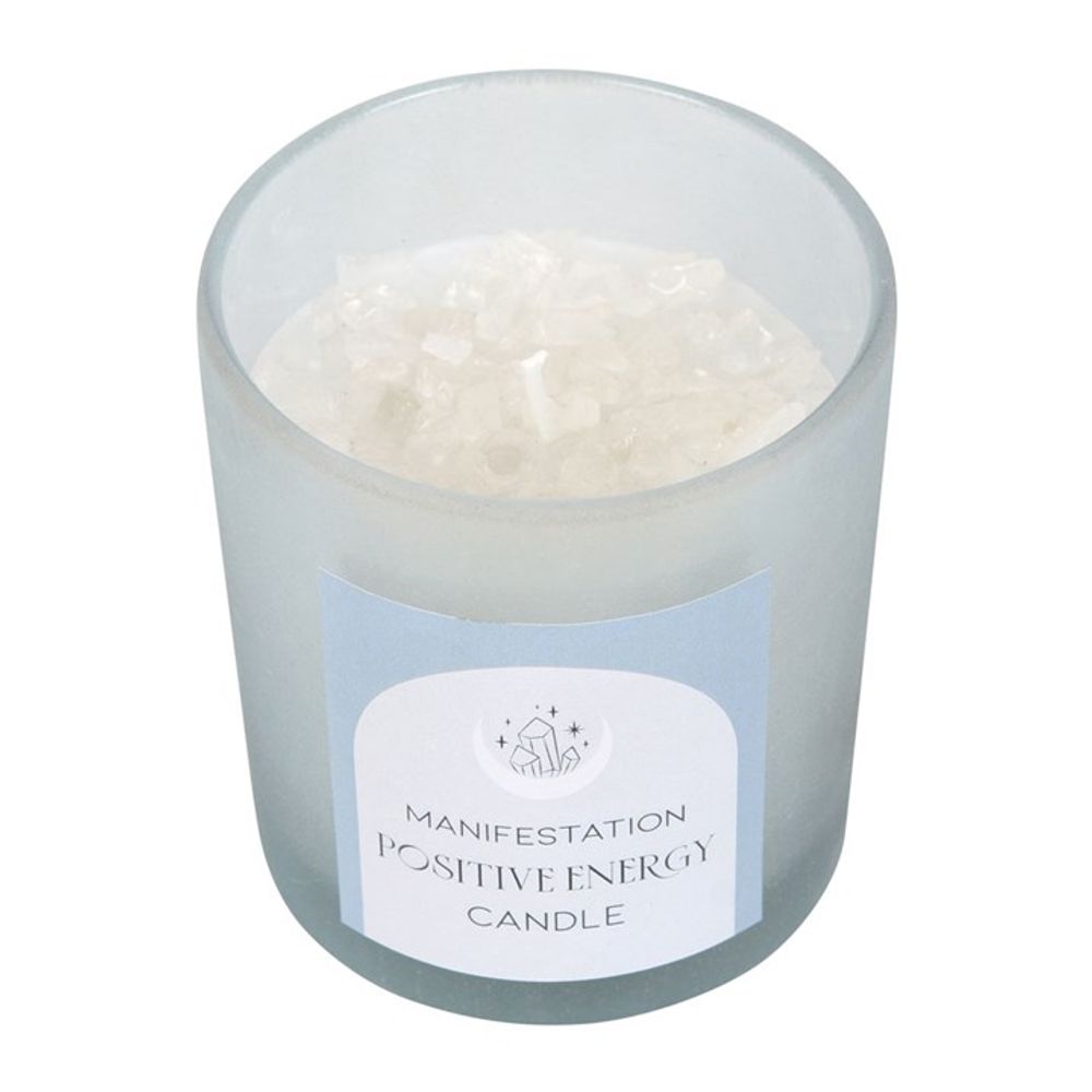 Positive Energy White Sage Crystal Chip Candle - Tiodhlac Studio