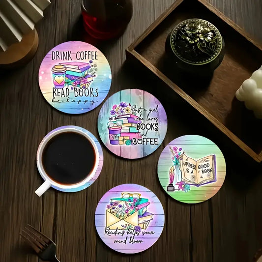 Wooden Coasters for Book Lovers