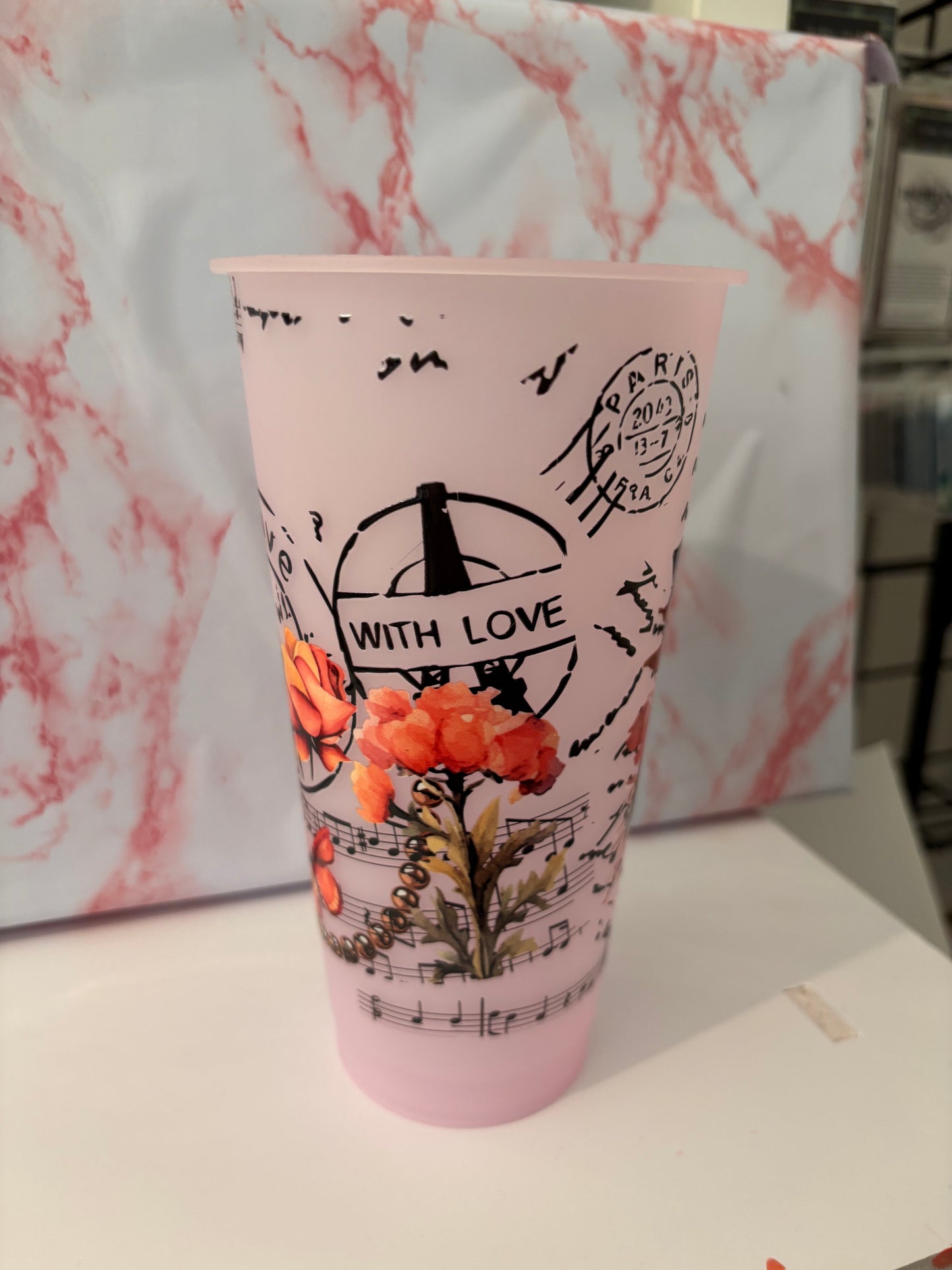 Cold Cup with Decorative Decal