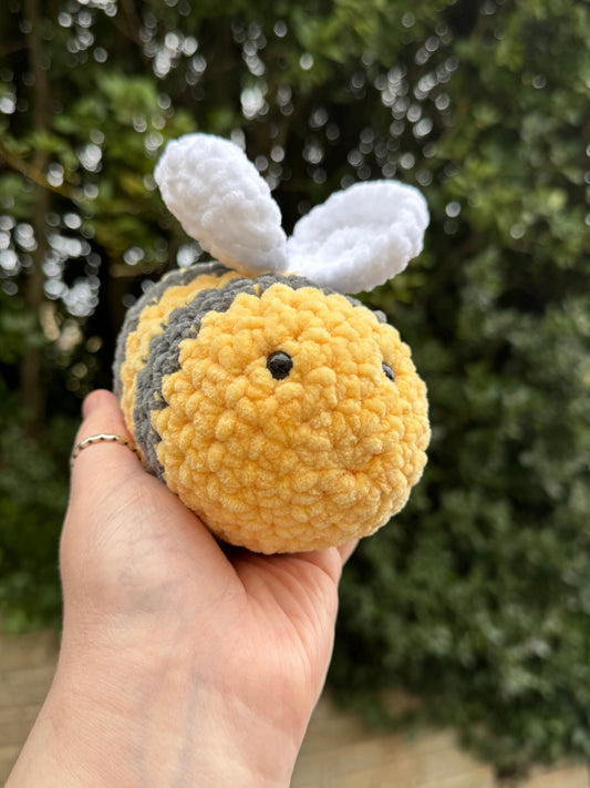 Beatrice The Bee -Crochet Bumblebee Plush – Chunky Handmade Bee Plushie Gift