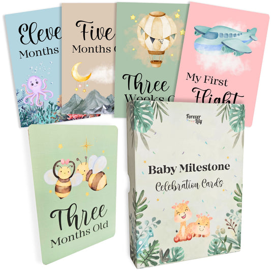 40 Baby Milestone Cards - First Year Memories