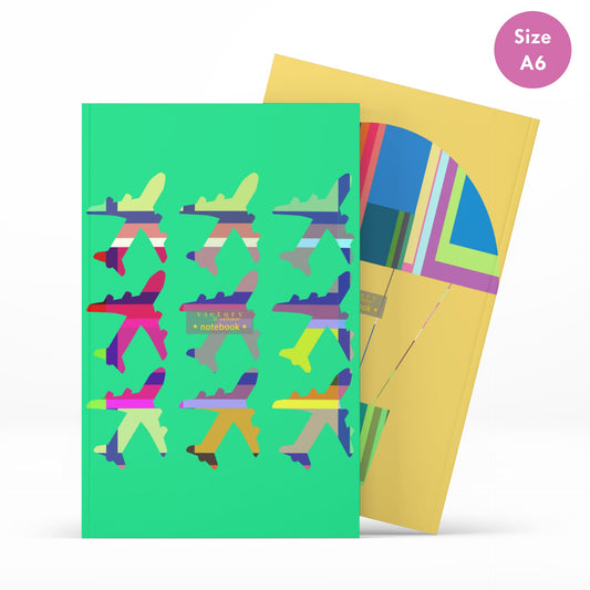 Hot Air Balloon + Fly With Me! Set of 2 Size A6 Travel Notebooks, Victory In Wellness-0