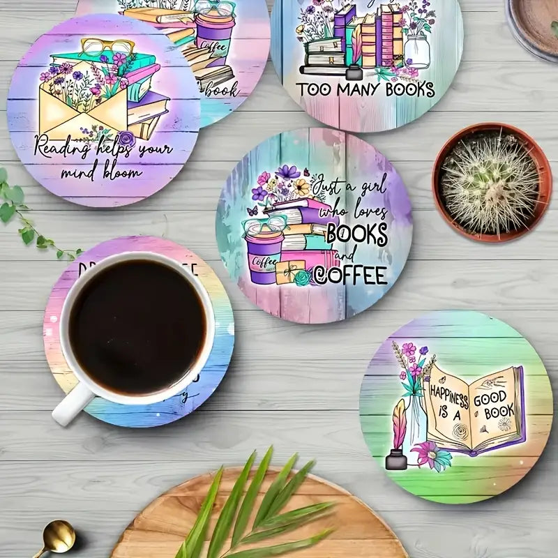 Wooden Coasters for Book Lovers