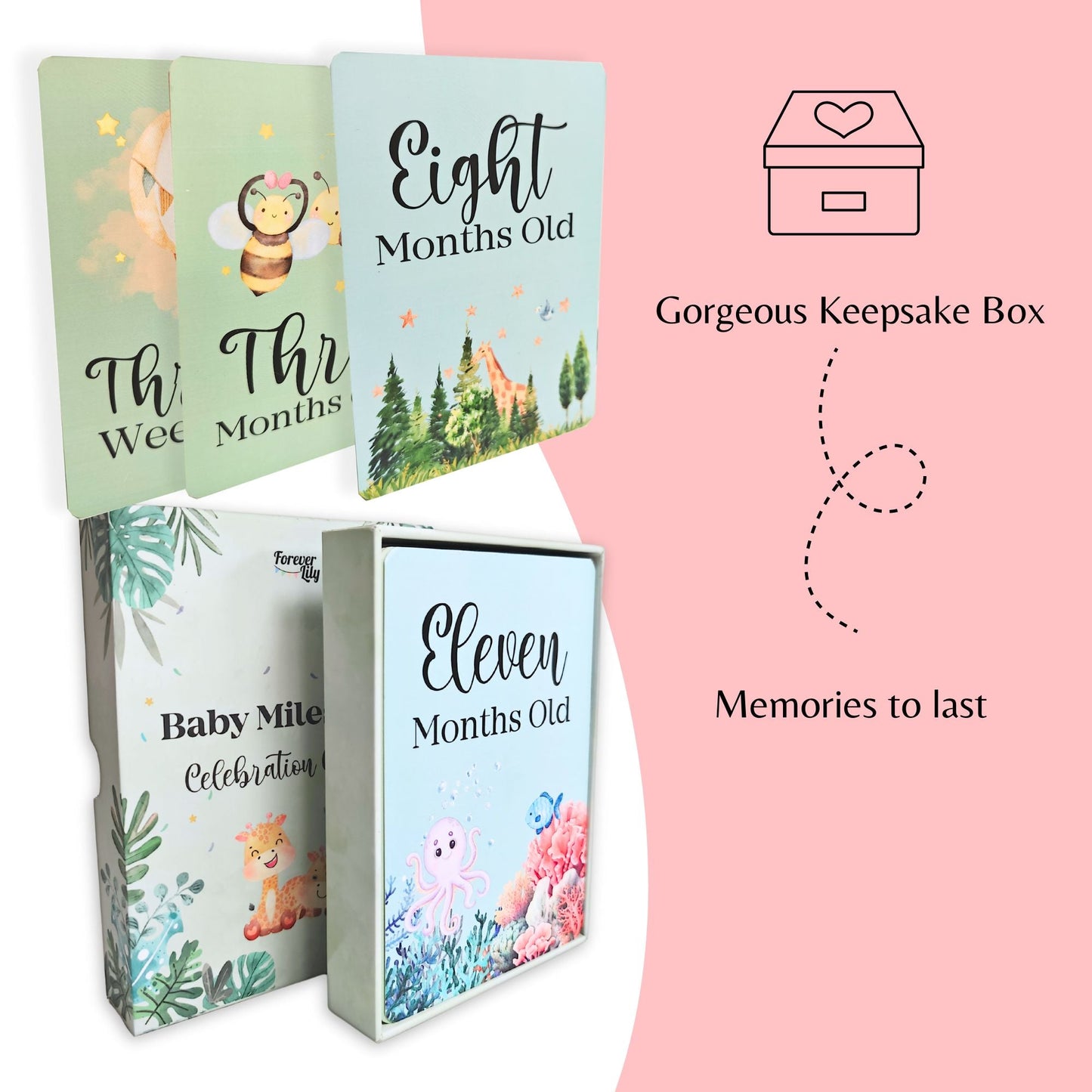 40 Baby Milestone Cards - First Year Memories