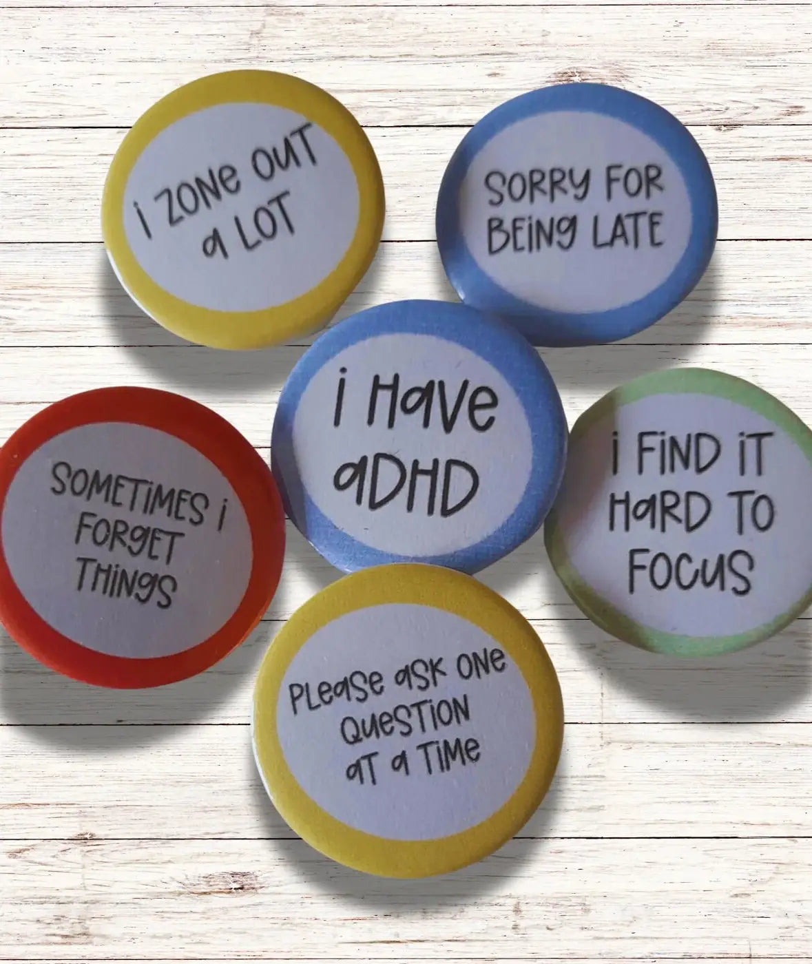 Hidden Disability Badge | ADHD Awareness Pin - Tiodhlac Studio