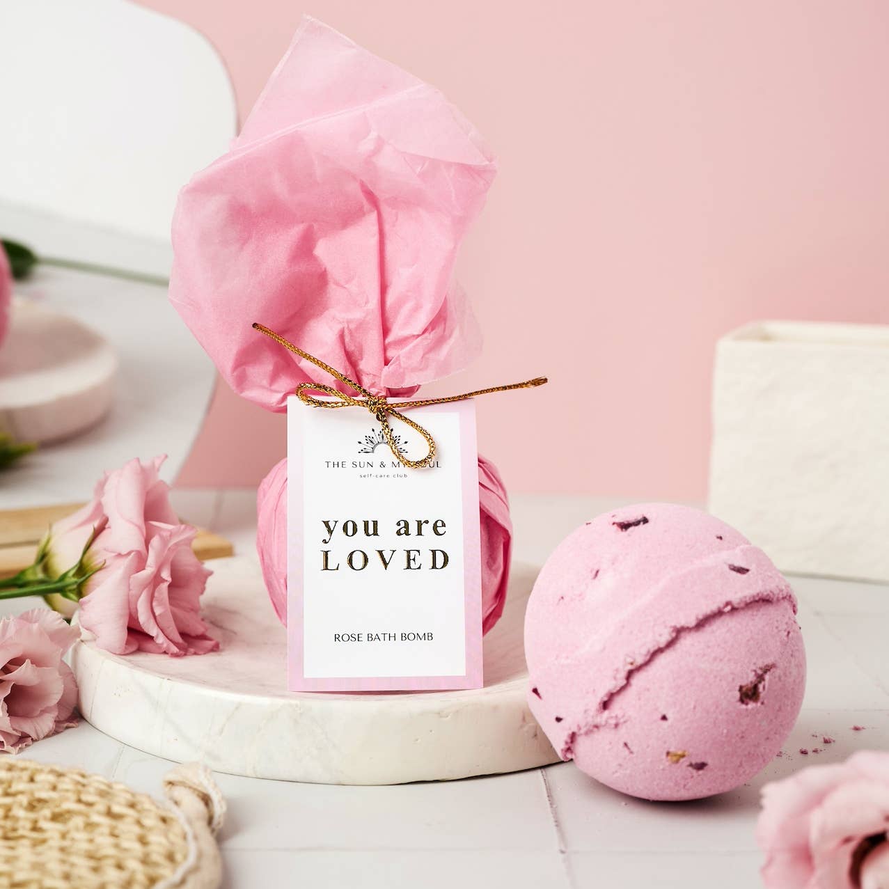 The Bomb Rosa Rose Bath Bomb Gift | You Are Loved – Tiodhlac Studio
