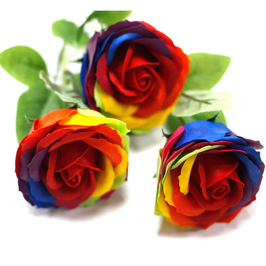 Rainbow Rose Soap Flower