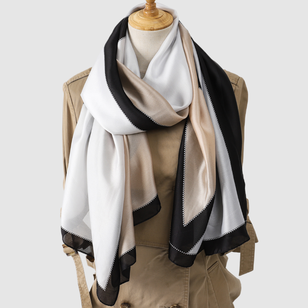 Gold Black and White Scarf