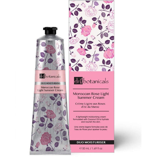 Dr Botanicals Moroccan Rose Light Summer Face and Hand Cream 50ml Vegan