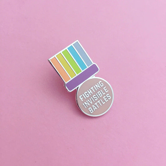 Fighting Invisible Battles Enamel Pin - Tiodhlac Studio