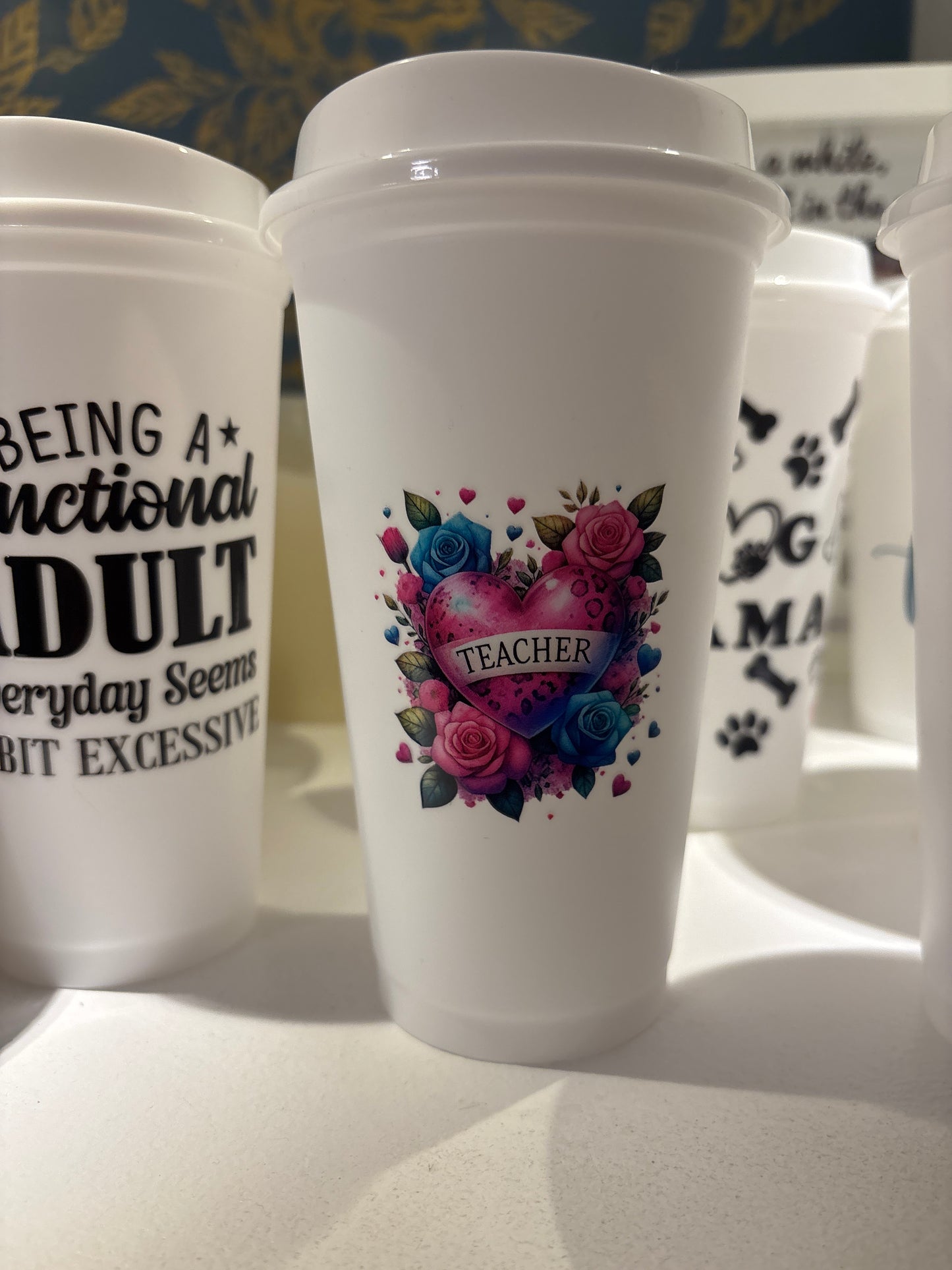 Reusable Coffee Cup – Teacher Decal