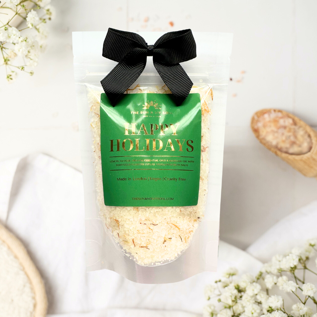 Happy Holidays Christmas Luxury Himalayan Bath Salts – Lemon Ginger Scent