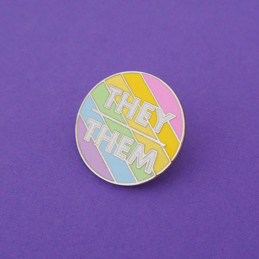 They/Them Enamel Pronoun Pin
