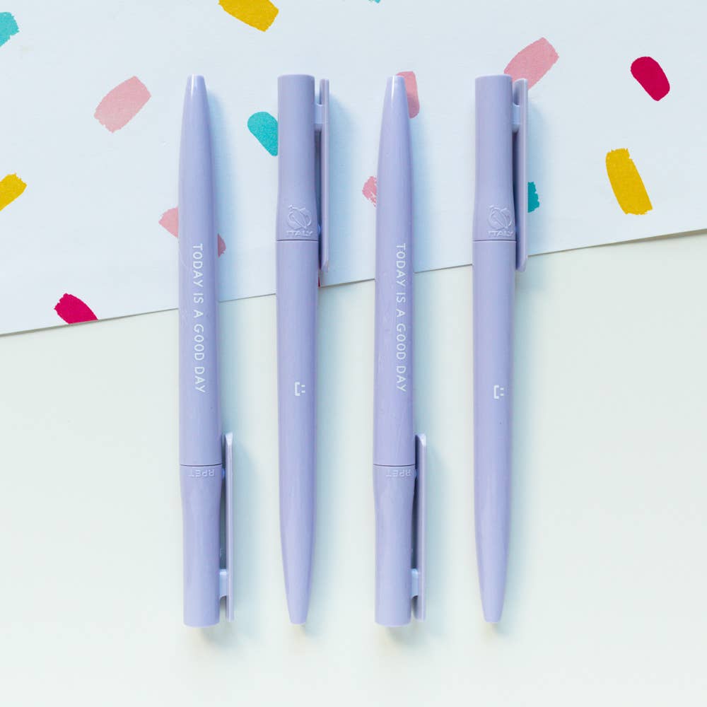 Today Is A Good Day Recycled Eco Ballpoint Pen Lilac - Tiodhlac Studio