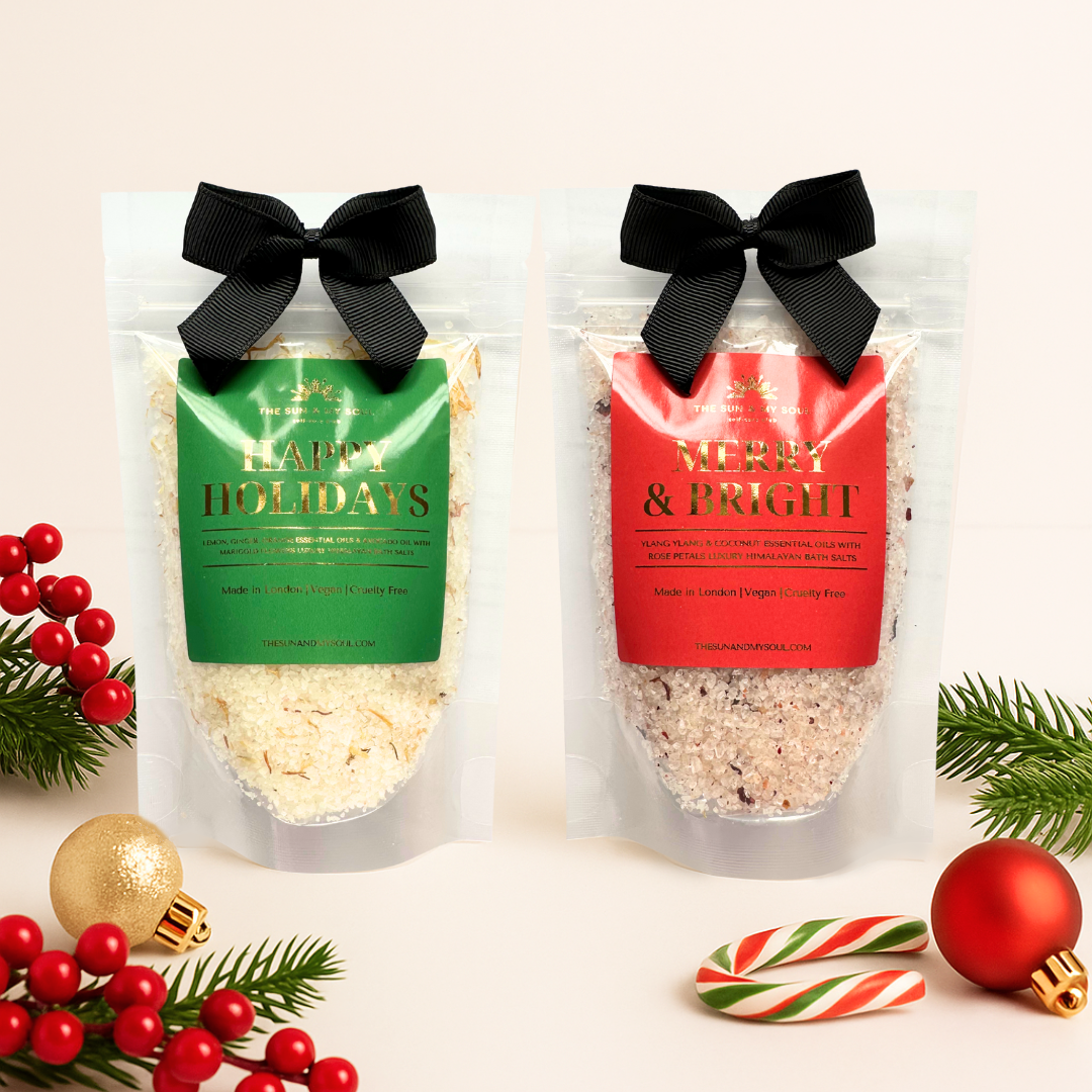 Merry & Bright Christmas Luxury Himalayan Bath Salts - Rose & Ylang Ylang Scent