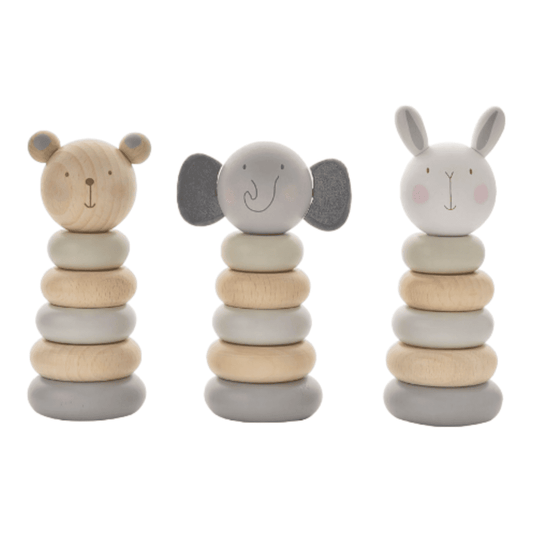BAMBINO BY JULIANA® Wooden Stacking Game - Bear, Elephant, Rabbit