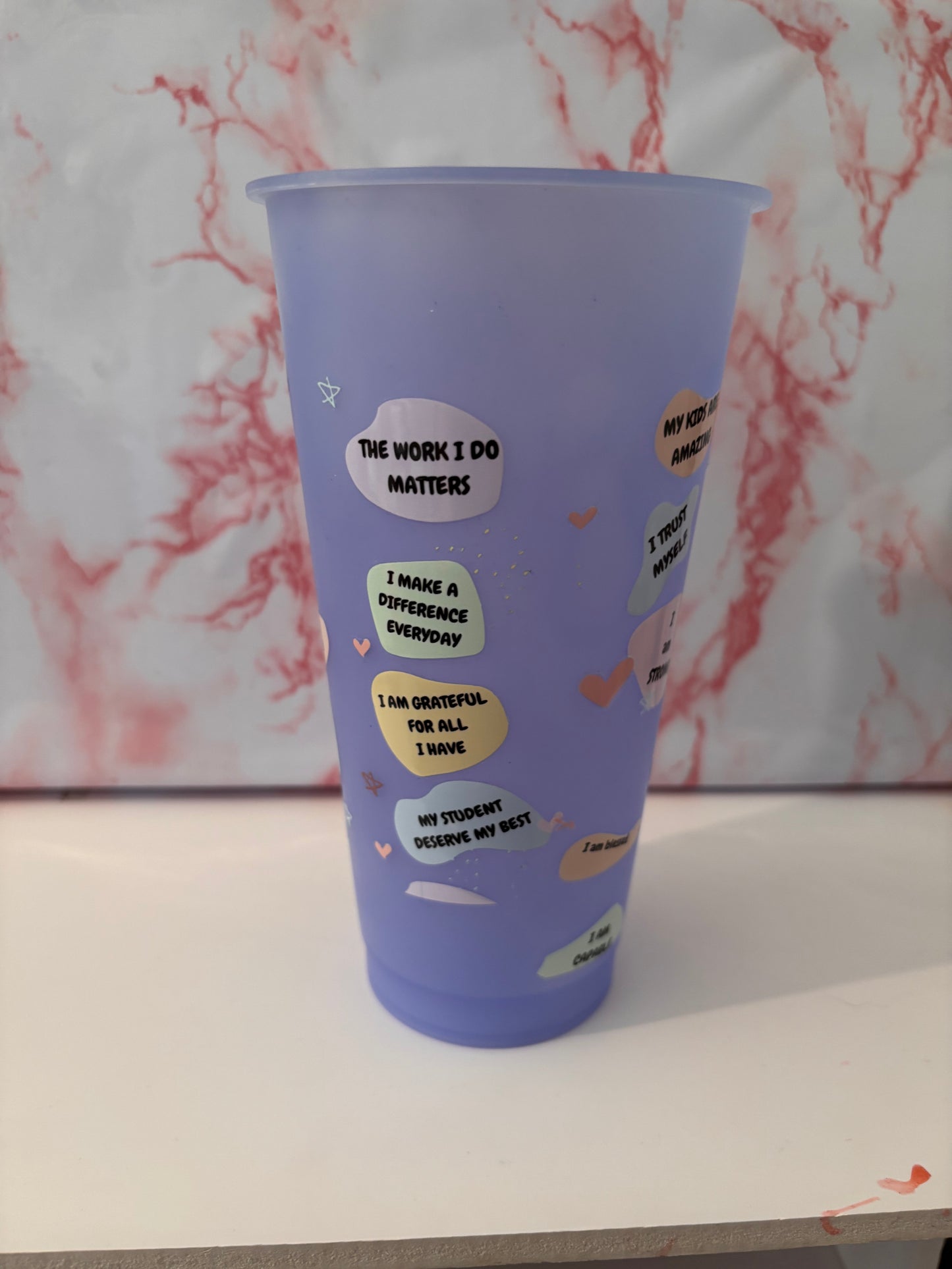 Cold Cup with Teacher Affirmations Decal