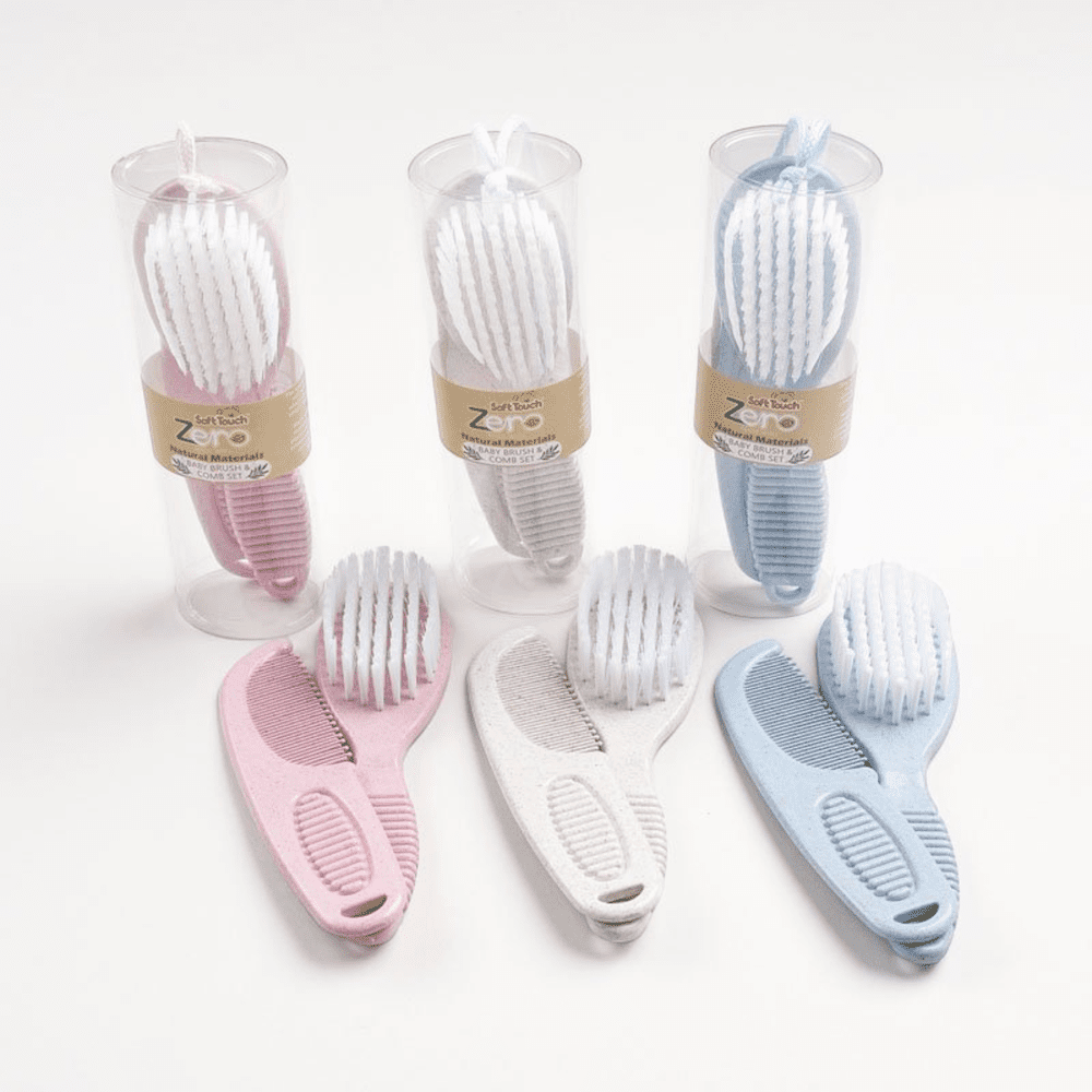 Zero Baby Brush & Comb Set by Soft Touch – Eco-Friendly Baby Grooming Essentials