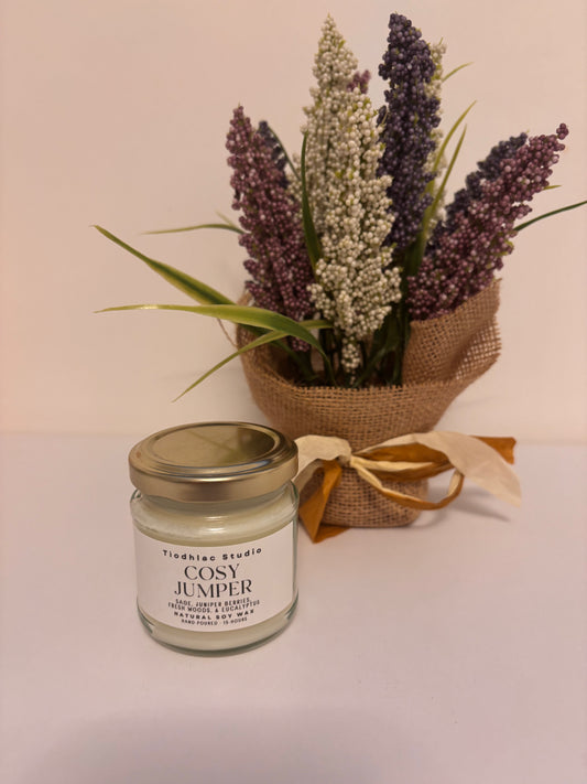 Tìodhlac Studio Clear Jar Soy Candle | Cosy Jumper